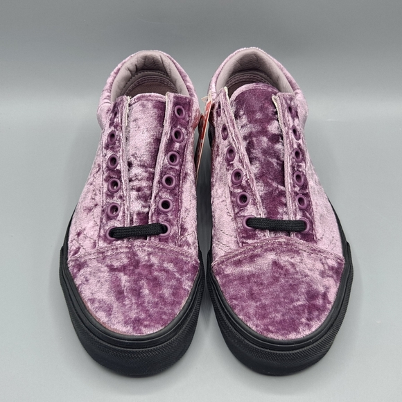 New Vans Old Skool Velvet Sea Fog Purple and Black CUTE Women's Size 5.5 - Picture 5 of 9